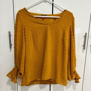 Vince Camuto Mustard Textured Blouse